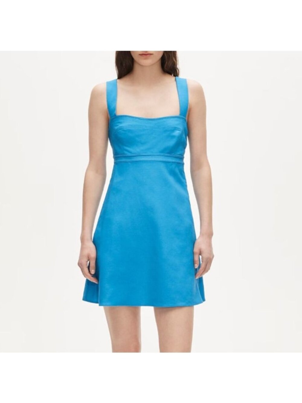 NWT Broken Zipper - J.Crew Empire-Waist Mini Dress Sz 16 Cerulean Blue A-Line